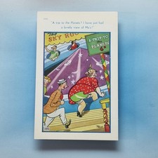 Comic Postcard C1965 Amusement Park Ride Fat Lady Upskirt Stockings Trow