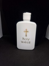 Empty Holy Water Bottle W/ Gold Toned Lettering For home/Travel 4oz capacity New