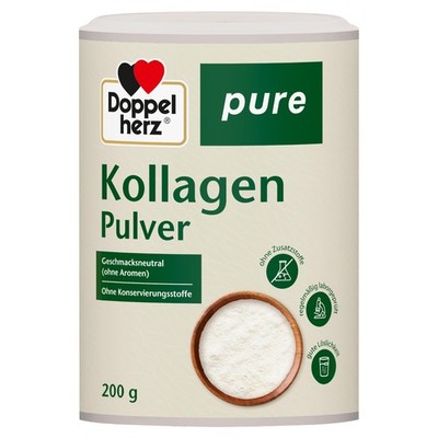 Doppelherz pure Kollagenpulver - geschmacksneutral - 200 g (1er Pack), Weiss 