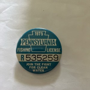 1975 PA Fishing License Button