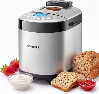 2 Pfund Brotbackautomat 14 in 1, Edelstahl, Glutenfrei, 3 Krusten