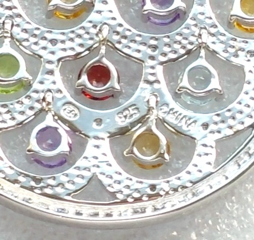 Collana Affinity NUOVA 12 Diamanti 12 Pietre Preziose Cerchio Argento Sterling 925 Donna - Foto 9 di 16
