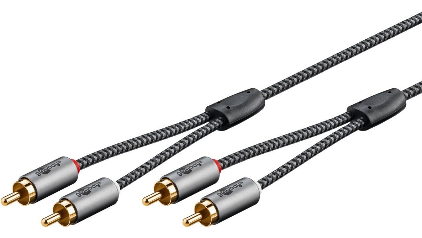 Кабель стерео RCA 1 м серый как акулья кожа - Длина кабеля 1 м 4690₽