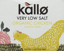 Poulet bio Kallo à très faible teneur en sel 6 cubes de bouillon - 48 g (paqu...