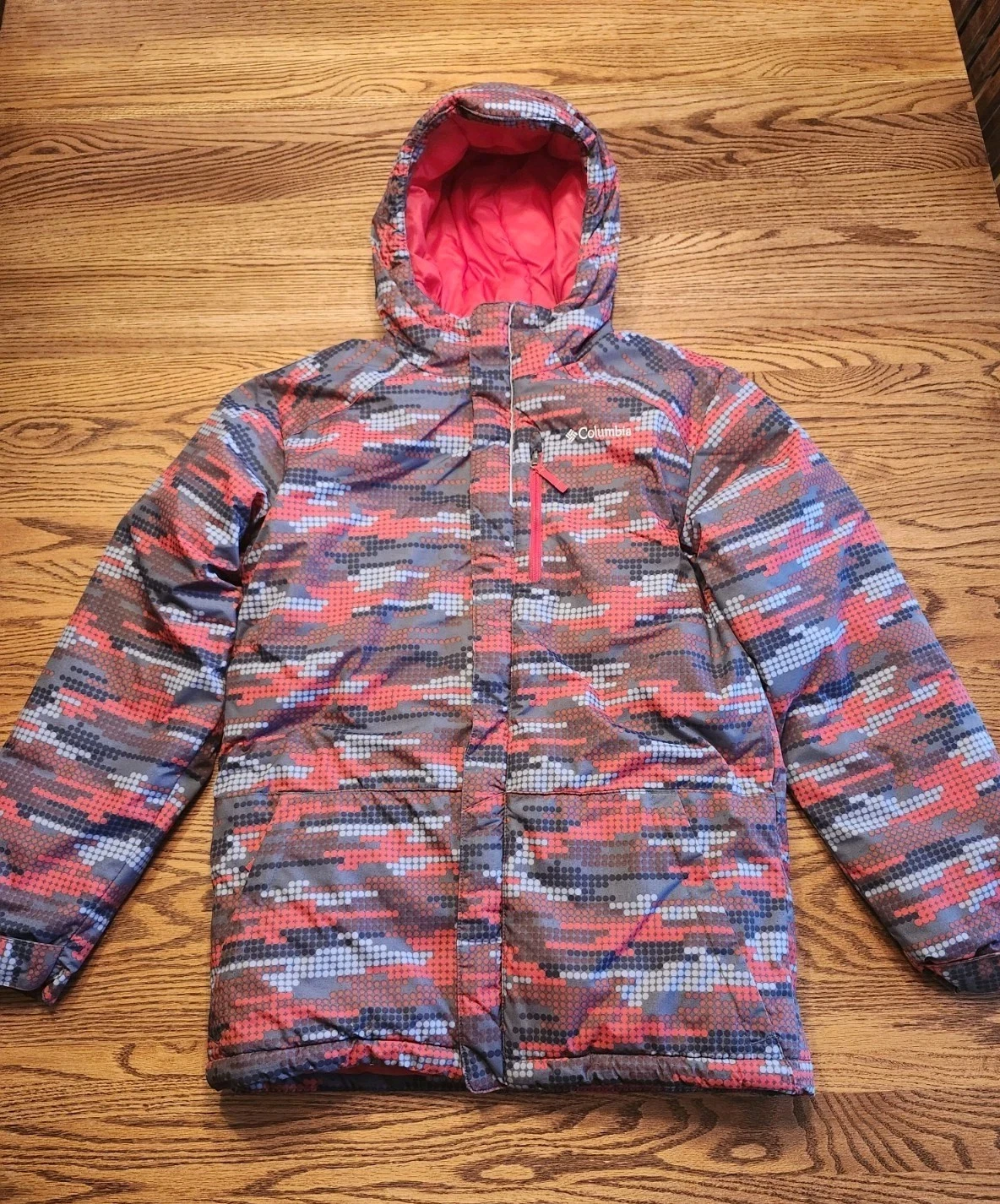 Columbia Jacket Youth Large Boys Lightning Lift Hooded Winter Ski Coat Red