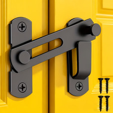 1PC Stainless Steel Sliding Barn Door Lock 180 Security Gate Latch Black/Silver