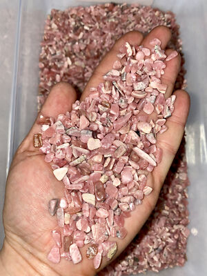 Bulk 1lbs Bag of Rhodochrosite Polished Chips (6mm - 8mm) Medium, Gemstone Chips
