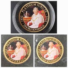 Queen Elizabeth II Platinum Jubilee 2022 Gold Proof Sovereign Photographic Set