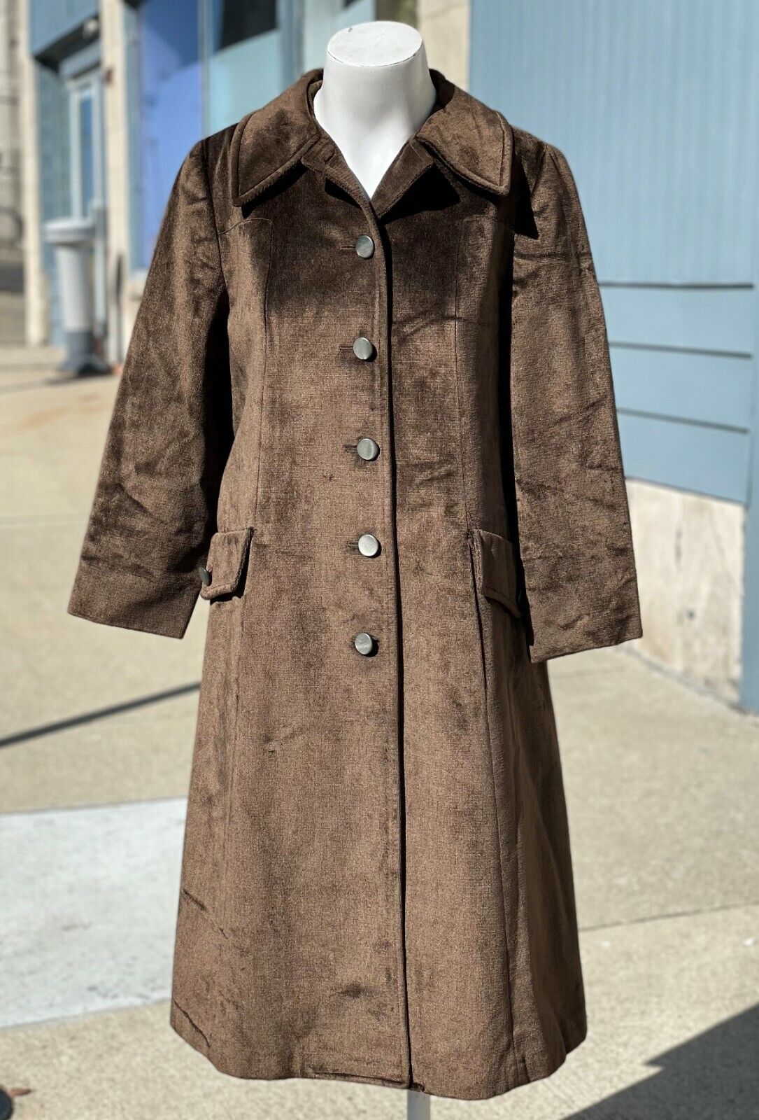 RARE Vintage LONDON FOG Maincoats Womens Brown Velour… - Gem