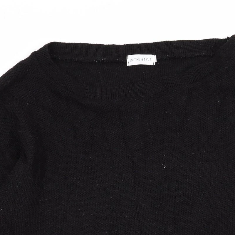 In the Style Womens Black Crew Neck Acrylic Blend Jumper Size 14 - Image 4 of 4
