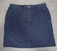 Lauren Ralph Lauren Skirt Women  s 14 Navy Blue Button Front