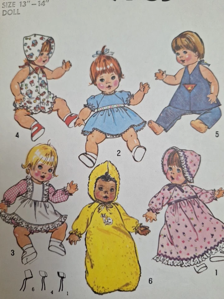 Doll Clothing S 13" 14" Simplicity 9753 Sewing Pattern NO HAT Cut VTG Wardrobe - Image 2 of 4