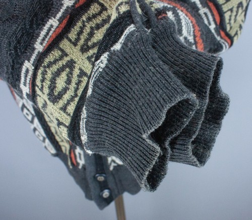 Mens Carlo Colucci Cardigan Multicolor Jumper Wool Blend Size 54 Retro - Picture 11 of 14