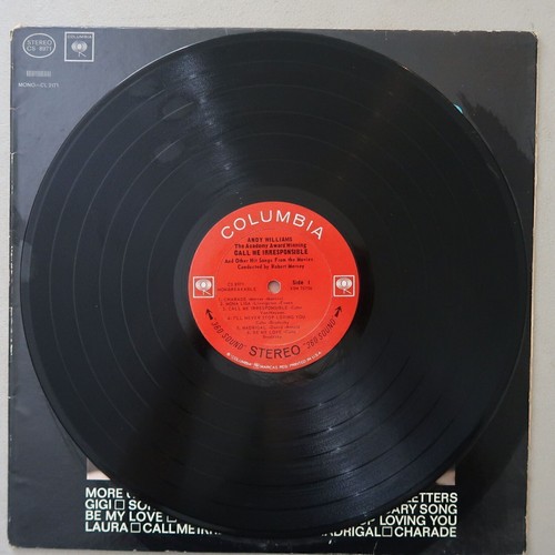 ANDY WILLIAMS AWARD WINNING CALL ME IRRESPONSIBLE VINYL LP COLUMBIA VG 87 - Picture 3 of 4