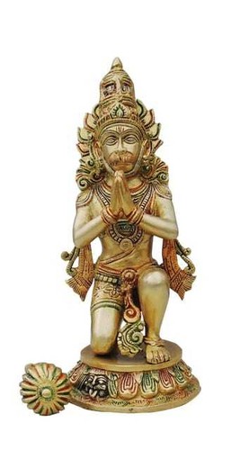Estatua de latón Lord Hanuman Ji Bajrangbali Mahabir ídolo deidad hindú estatuilla 12,5" - Imagen 3 de 4