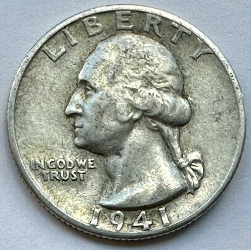 1941-S WASHINGTON SILVER QUARTER RPM-001 - VF+ -  FREE SHIPPING!