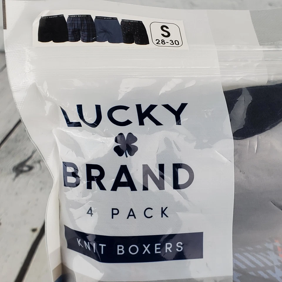 Boxers de punto Lucky Brand para hombre paquete de 4 talla pequeña 28-30 mezcla de algodón ajuste relajado Foto 2 de 4