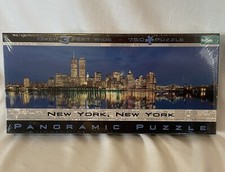 SEALED New York City Skyline w/Twin Towers Panoramic Jigsaw Puzzle 750 Pc, 3 Ft