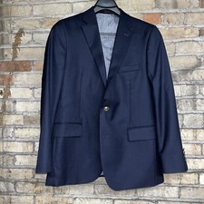 Stafford Mens Sz 42 R Dark Blue Wool Blend 2 Button Blazer Suit Jacket Coat