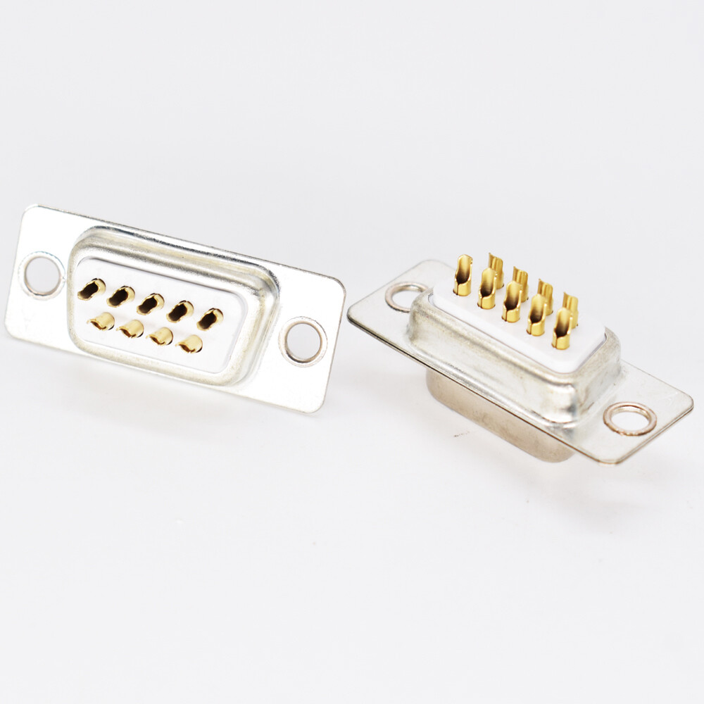 50x Gold Pin 9pin D-Sub Female Socket Solder Chassis Connector