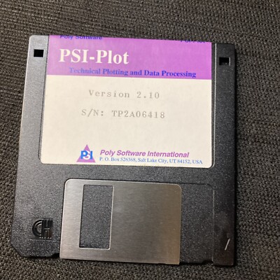 Vintage Computer Software PSI-Plot 2.1 Floppy 3.5 Poly Software International