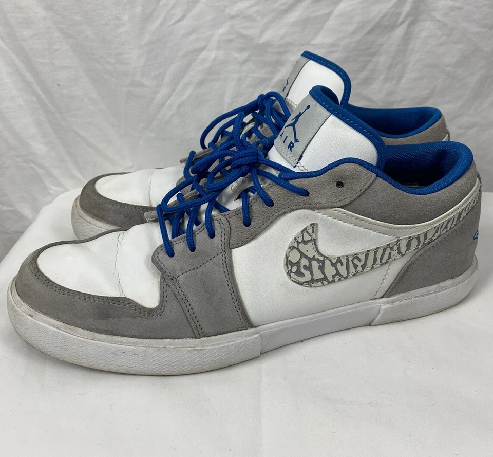 Nike Air Jordan Retro V1 481177-106 Blanco Azul Gris Cemento Tenis Talla 10 Zapato Foto 2 de 4