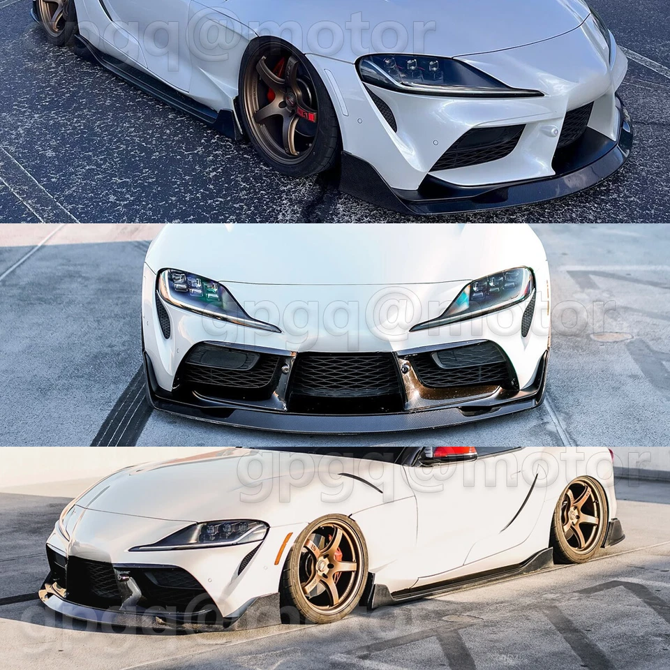 For Toyota GR Supra A90 A91 20-24 AG Style Gloss Black Front Bumper Lip Splitter - Image 2 of 4