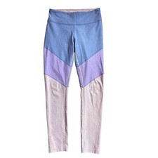 Outdoor Voices Springs 7/8 Leggings Size Small Colorblock Lilac Lavender Dahlia