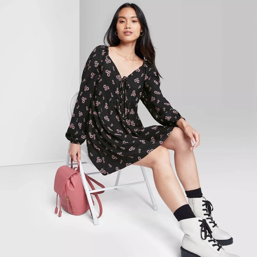 Long Sleeve Tie-Front Muse Dress 