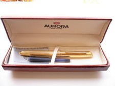 Aurora Made In Italy Style Gold Fountain Pen Medium Nib GT new original Box
