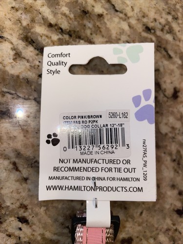 HAMILTON Small Adjustable Safety Dog Collar Neck 12”-18” Pink Multi Stripe - Picture 3 of 3