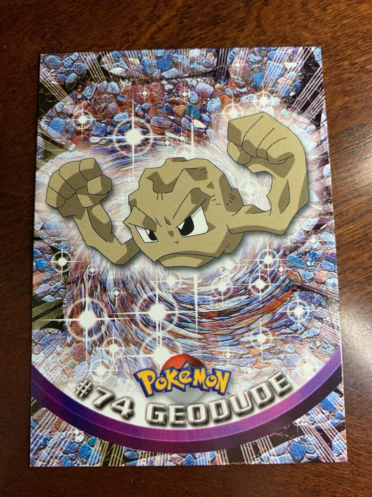 1999 Topps Pokemon TV Animation Black Logo Geodude Card 74 Free Shipping
