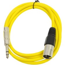 6 Foot Yellow XLR Male to TRS Patch Cables PA DJ Cords XLRF to 1/4"