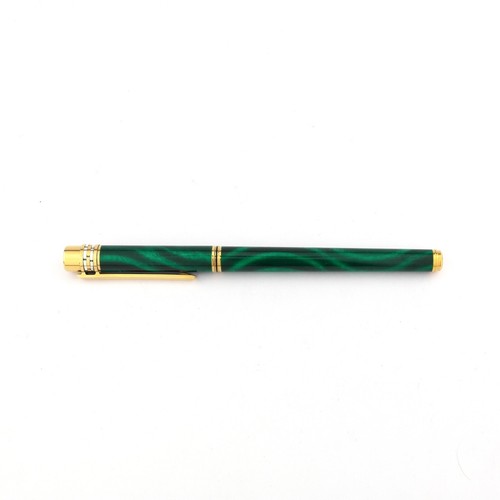Rare Vintage Must de Cartier Trinity Malachite Lacquer Ballpoint Pen - Bild 8 von 16