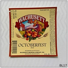 Wachusett Octoberfest Ale Massachusetts Beer Label (BL17)