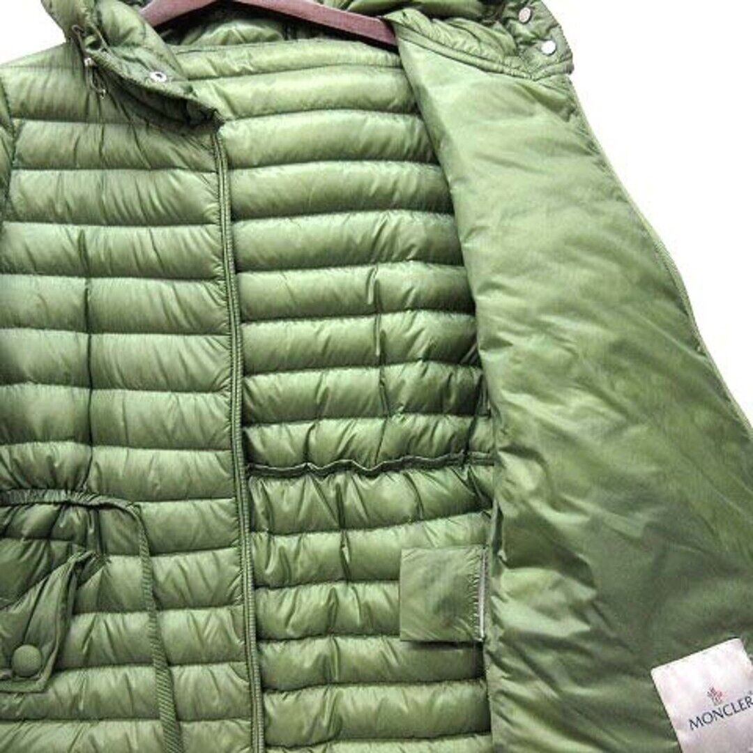 Moncler Anika Light Down Jacket Hooded Grosgrain Trim Zip Up Moncler Anika Light Down Jacket Hooded Grosgrain Trim Zip Up