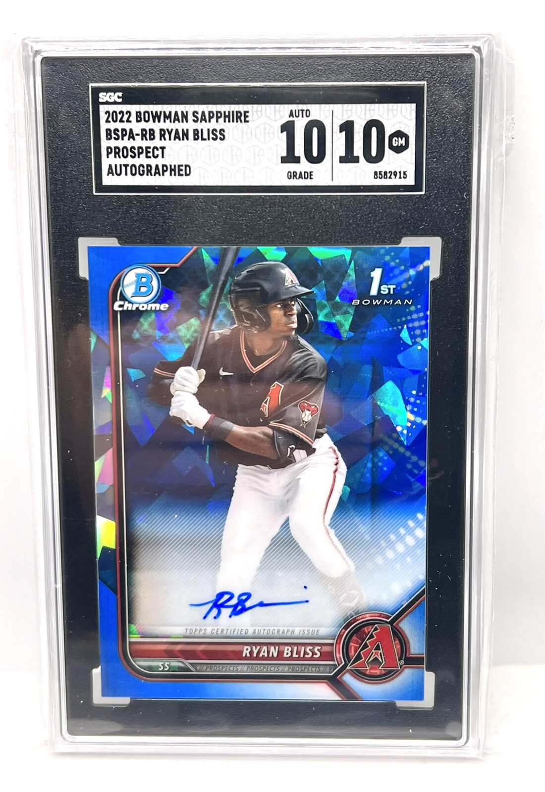 2022 Bowman Chrome Sapphire Ryan Bliss 1st Autograph Auto #BSPA-RB SGC 10 10
