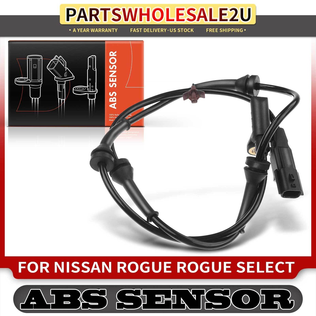 Rear LH or RH ABS Wheel Speed Sensor for Nissan Rogue 15-17 Rogue