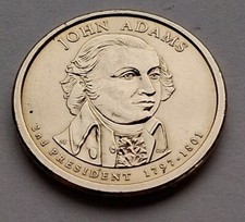 2007 P John Adams Presidential $1 Golden One Dollar Coin Circulated P742