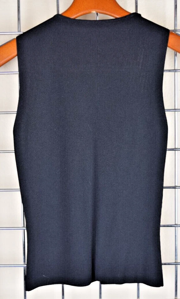 Top de ganchillo vintage ciro talla S/M años 90 negro mezcla de rayón brillo elegante elástico Foto 2 de 4