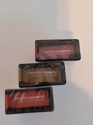 Creative Memories Chalking Inks X3 Olive, Plum And Barn Red NIP Tested For Use - Picture 6 of 15