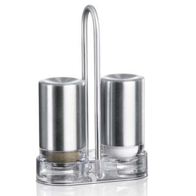 MITBAK Set Sale E Pepe In Acciaio Inox Con Fondo In Vetro - Design Classico, Ricaricabili, 10.2 Cm, 4 Oz, Rosso - 4