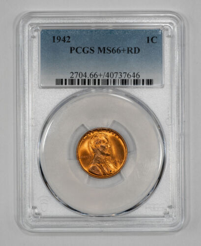 1942 LINCOLN WHEAT CENT PENNY 1C PCGS MS 66+ RED MINT STATE UNC PLUS (646) - Picture 1 of 4