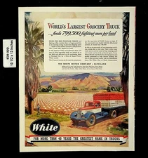 1943 White World's Largest Grocery Trucks Vintage Print Ad 19854