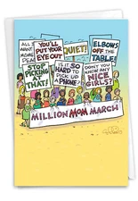 1 Funny Mother's Day Card with Envelope - Million Mom March C6788MDG