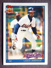 Lance Johnson #243 Topps 1991 Baseball Card (Chicago White Sox) VG