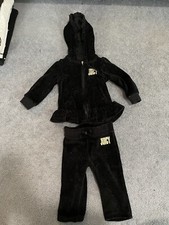 Juicy Couture Kids Velour Logo Set Black with Gold Size 12 months