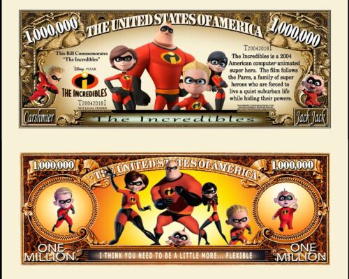Die Unglaublichen! Geldschein Million Dollar US - Comic Super Heroes Disney - Bild 1 von 1