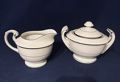 Harmony House -Silver Melody #3647 Fine  China Creamer and Sugar Bowl w/lid