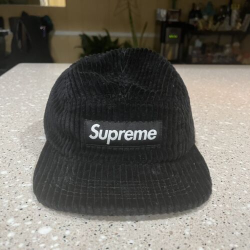 SALE!!: Supreme - Corduroy 5-Panel Camp Cap - Black - Used - Picture 1 of 8